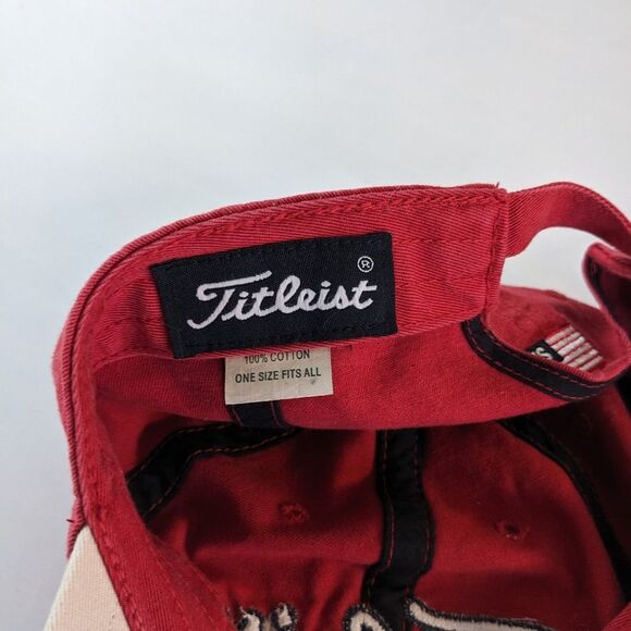 Titleist Red White Golf Strapback Hat EUC OSFM - Picture 8 of 9